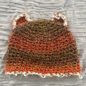 Knitted bear ears hat